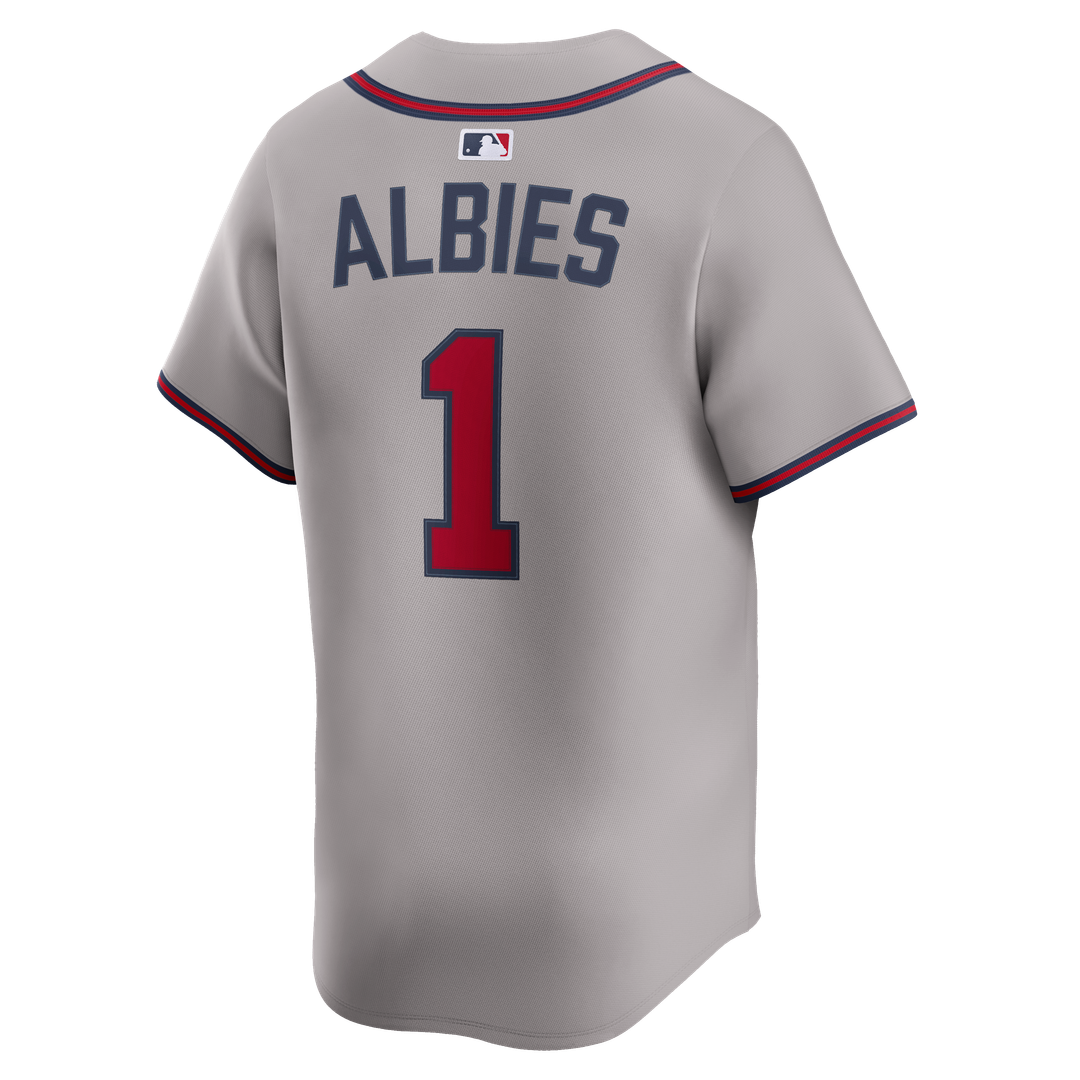 Atlanta Braves Ozzie Albies Nike Gray Road Limited Player Jersey product image 7, provided for visual reference and product