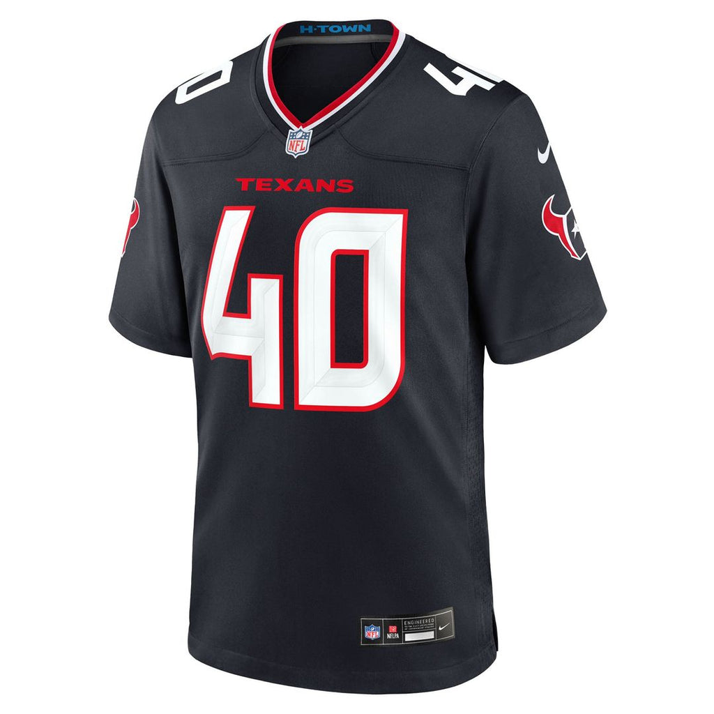 Houston Texans Austin Brinkman Nike Navy Team Game Jersey product image 2, provided for visual reference and product detail