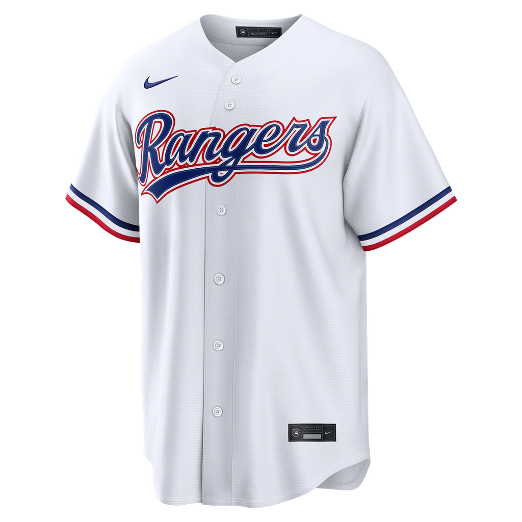 Texas Rangers Wyatt Langford Nike White Home Replica Jersey product image 2, provided for visual reference and product