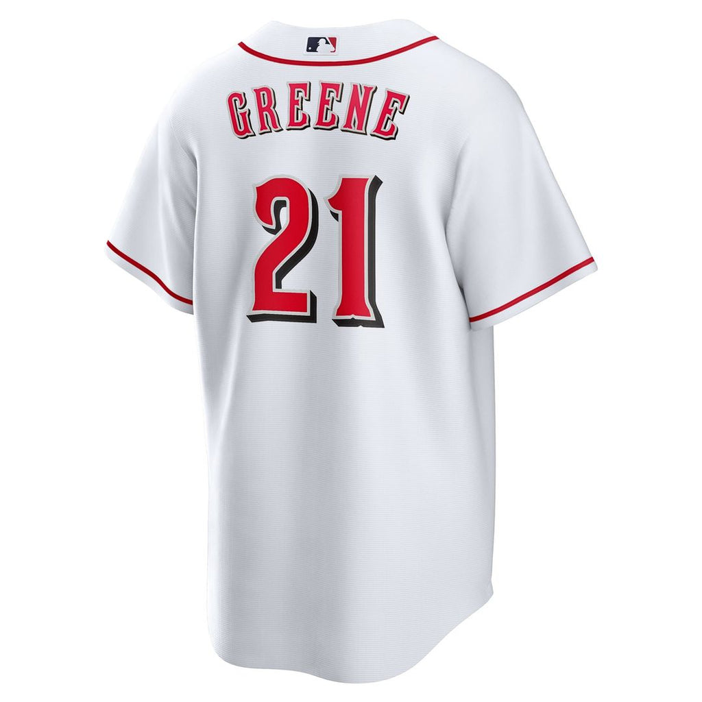 Cincinnati Reds Hunter Greene Nike White Home Replica Jersey product image 3, provided for visual reference and product