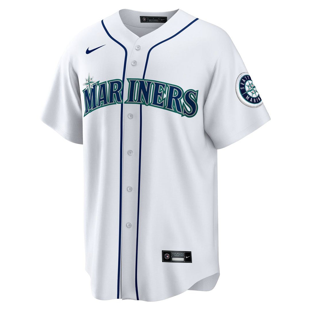 Seattle Mariners Julio Rodríguez Nike White Home Replica Jersey product image 2, provided for visual reference and product