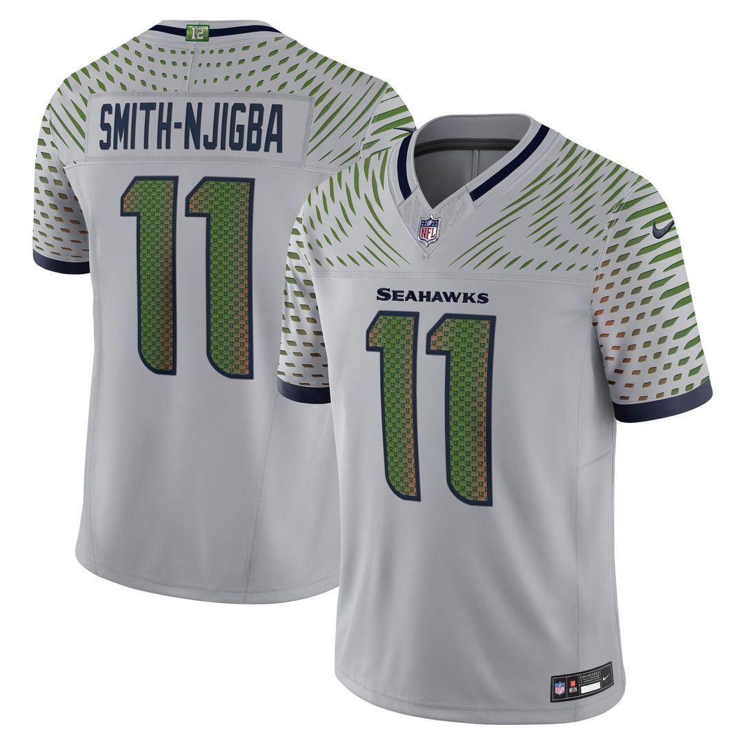 Seattle Seahawks Jaxon Smith-Njigba Nike Gray Rivalries Collection Stitched Limited Jersey product image 1, provided for