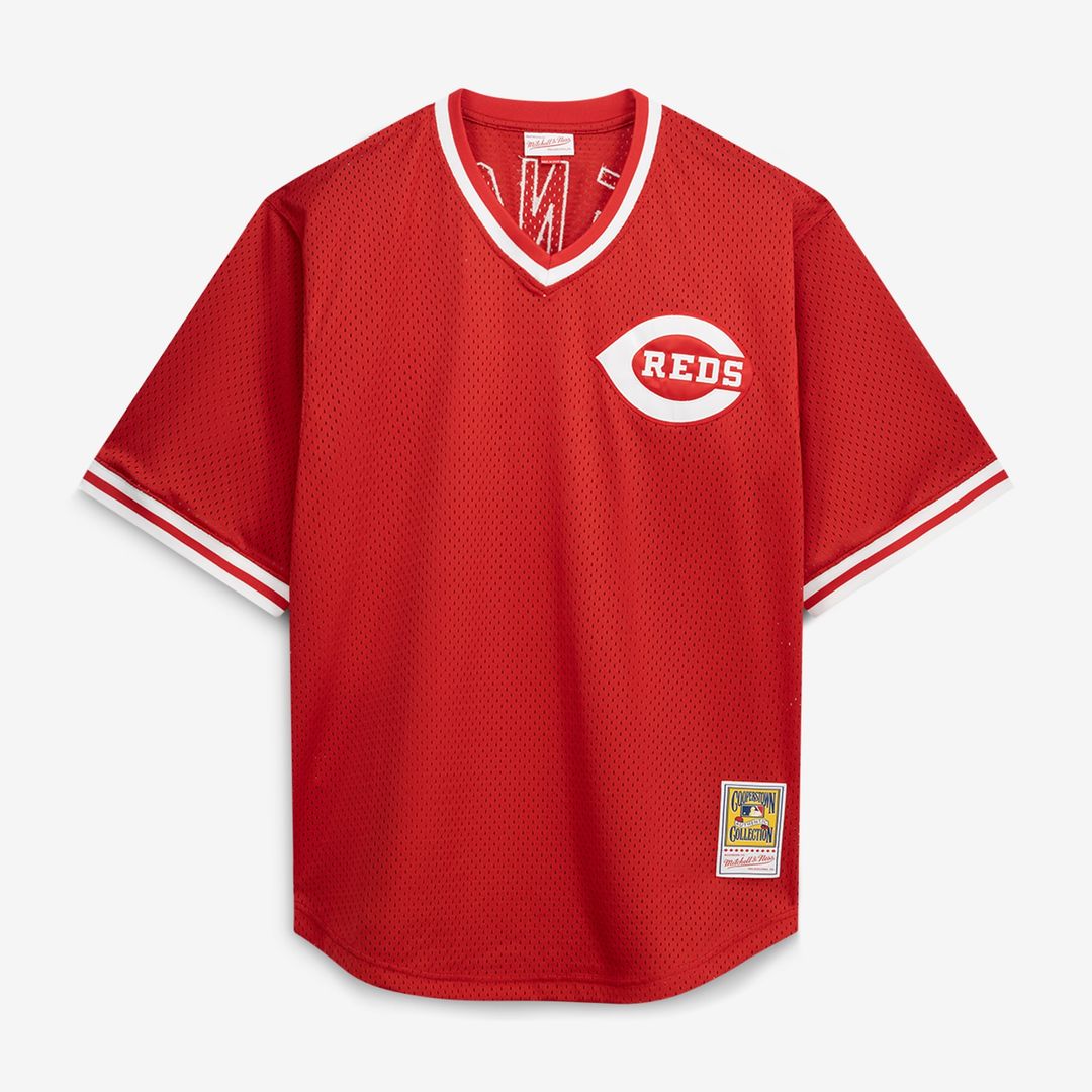 Cincinnati Reds Johnny Bench Mitchell & Ness Red Cooperstown Collection Big & Tall Mesh Batting Practice Jersey product
