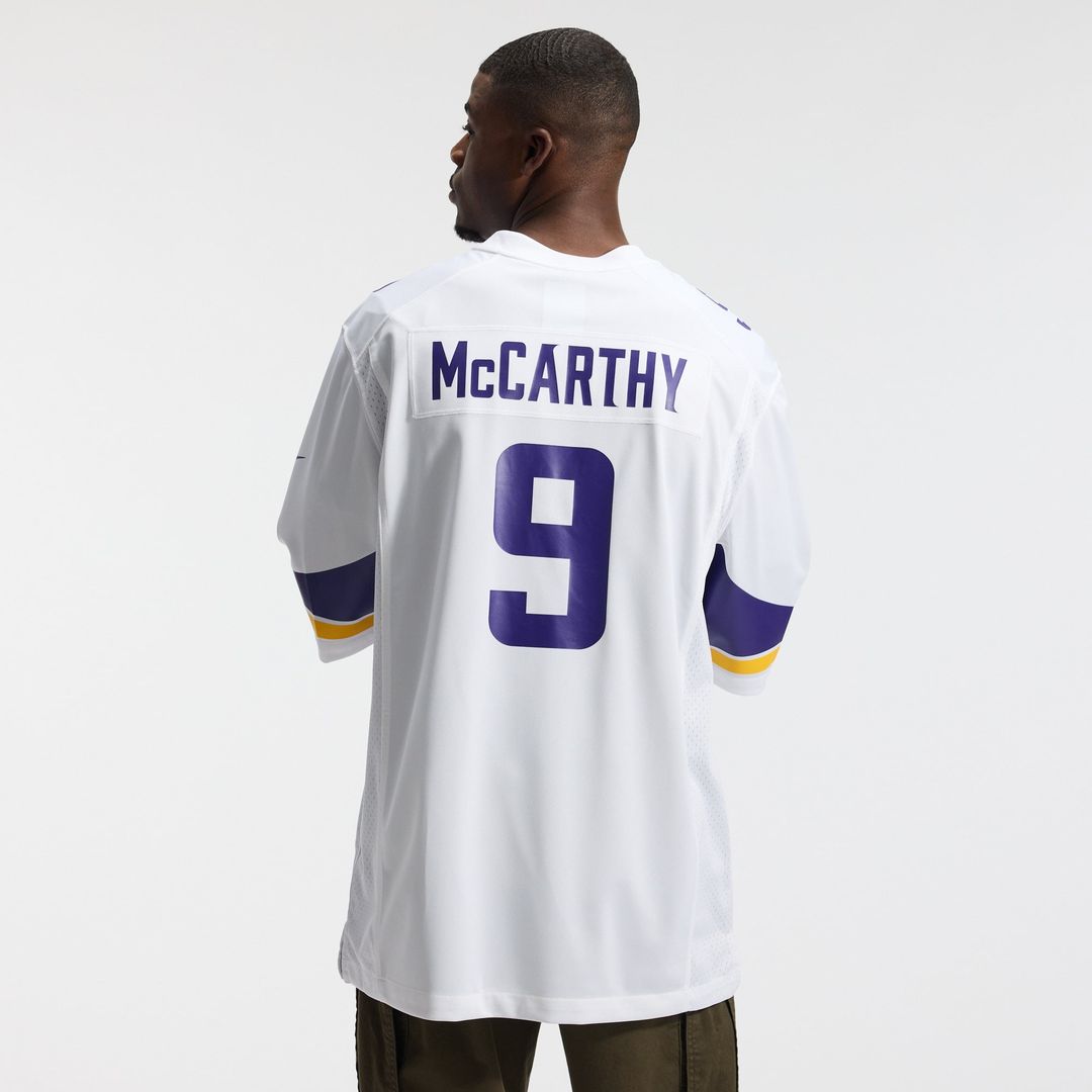 Minnesota Vikings J.J. McCarthy Nike Purple 2nd Alternate Player Game Jersey product image 15, provided for visual reference