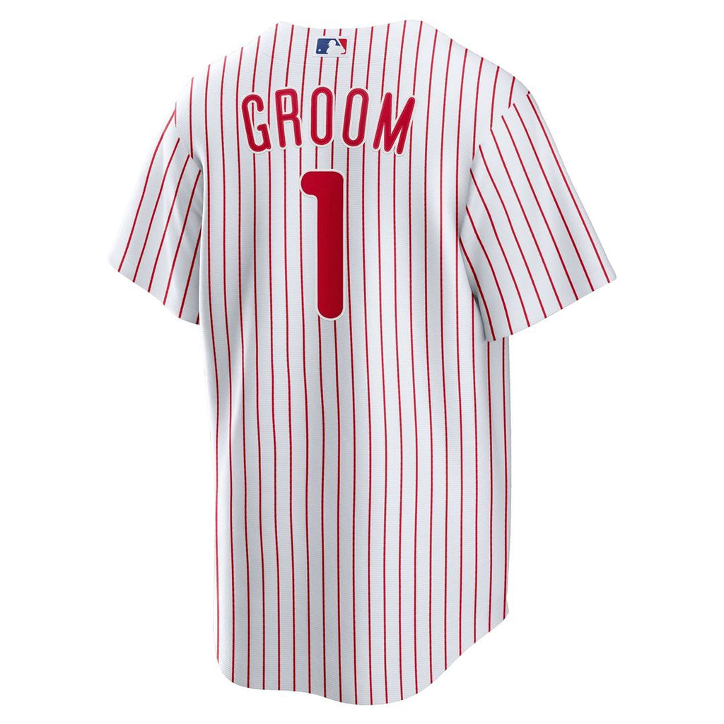 Philadelphia Phillies Nike White #1 Groom Home Replica Jersey product image 3, provided for visual reference and product
