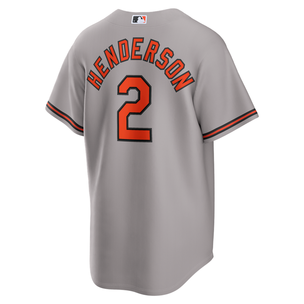 Baltimore Orioles Gunnar Henderson Nike Gray Road Replica Jersey product image 3, provided for visual reference and product