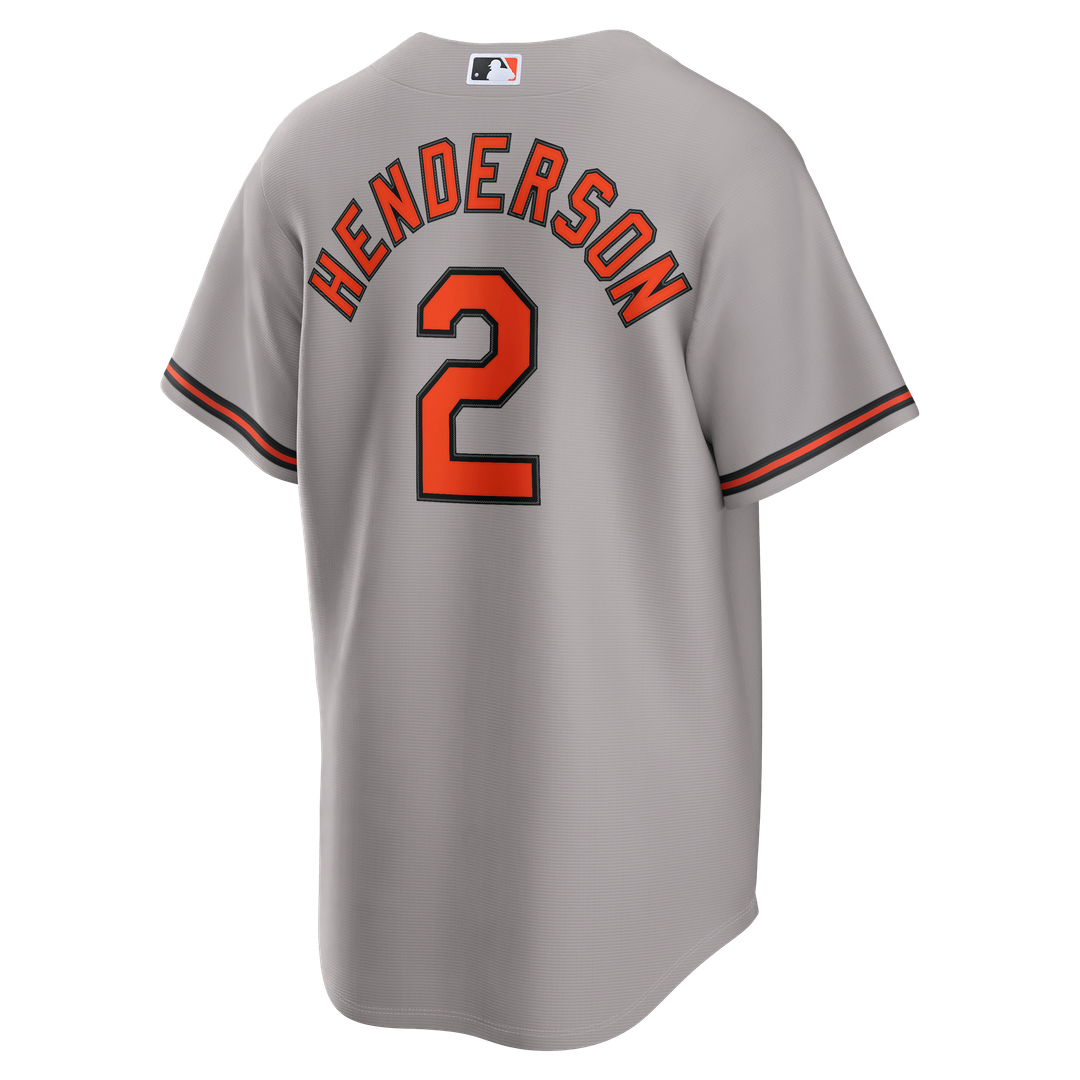 Baltimore Orioles Gunnar Henderson Nike Gray Road Replica Jersey product image 3, provided for visual reference and product