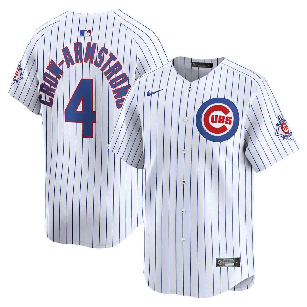 Chicago Cubs Pete Crow-Armstrong Nike White 150th Anniversary Limited Jersey product image 1, provided for visual reference