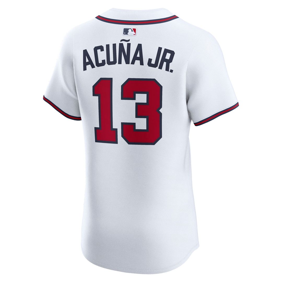 Atlanta Braves Ronald Acuña Jr. Nike White Home Elite Player Jersey product image 6, provided for visual reference and