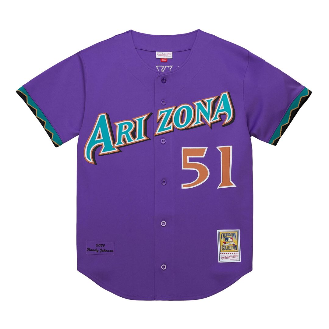 Arizona Diamondbacks Randy Johnson Mitchell & Ness Purple 2000 Throwback Authentic Jersey product image 2, provided for