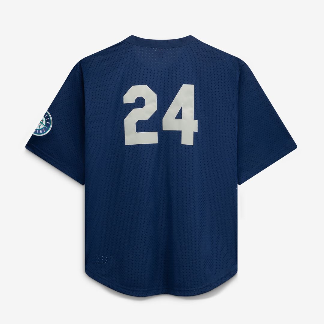 Seattle Mariners Mitchell & Ness Navy Big & Tall Cooperstown Collection Mesh Batting Practice Jersey product image 11,
