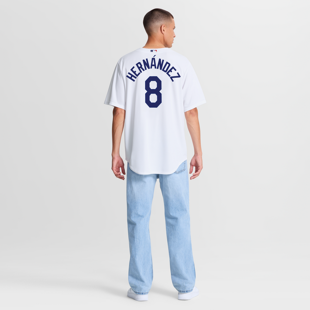 Los Angeles Dodgers Enrique Hernández Nike White Home Replica Jersey product image 5, provided for visual reference and