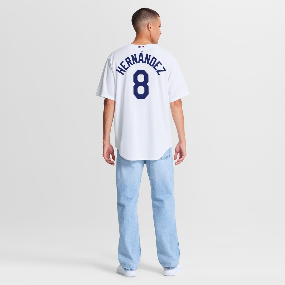 Los Angeles Dodgers Enrique Hernández Nike White Home Replica Jersey product image 5, provided for visual reference and
