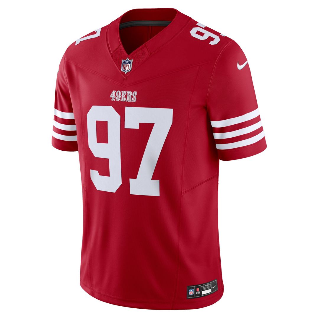 San Francisco 49ers Nick Bosa Nike Scarlet Vapor F.U.S.E. Limited Jersey product image 2, provided for visual reference and