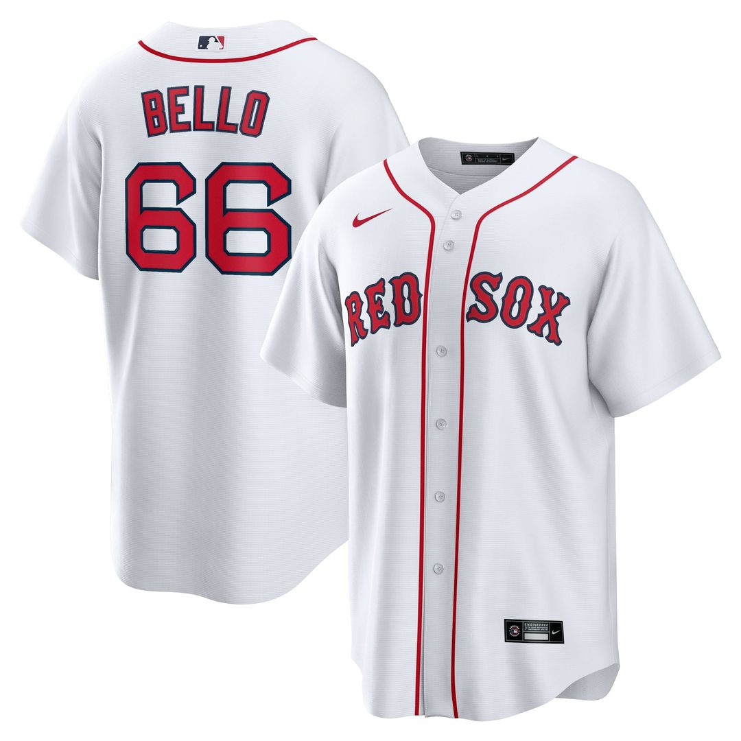 Boston Red Sox Brayan Bello Nike White Home Replica Jersey product image 1, provided for visual reference and product detail
