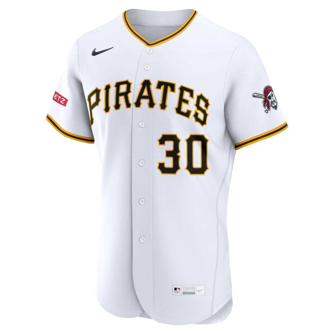 Pittsburgh Pirates Paul Skenes Nike White Home Authentic Sponsor Patch Jersey product image 2, provided for visual reference