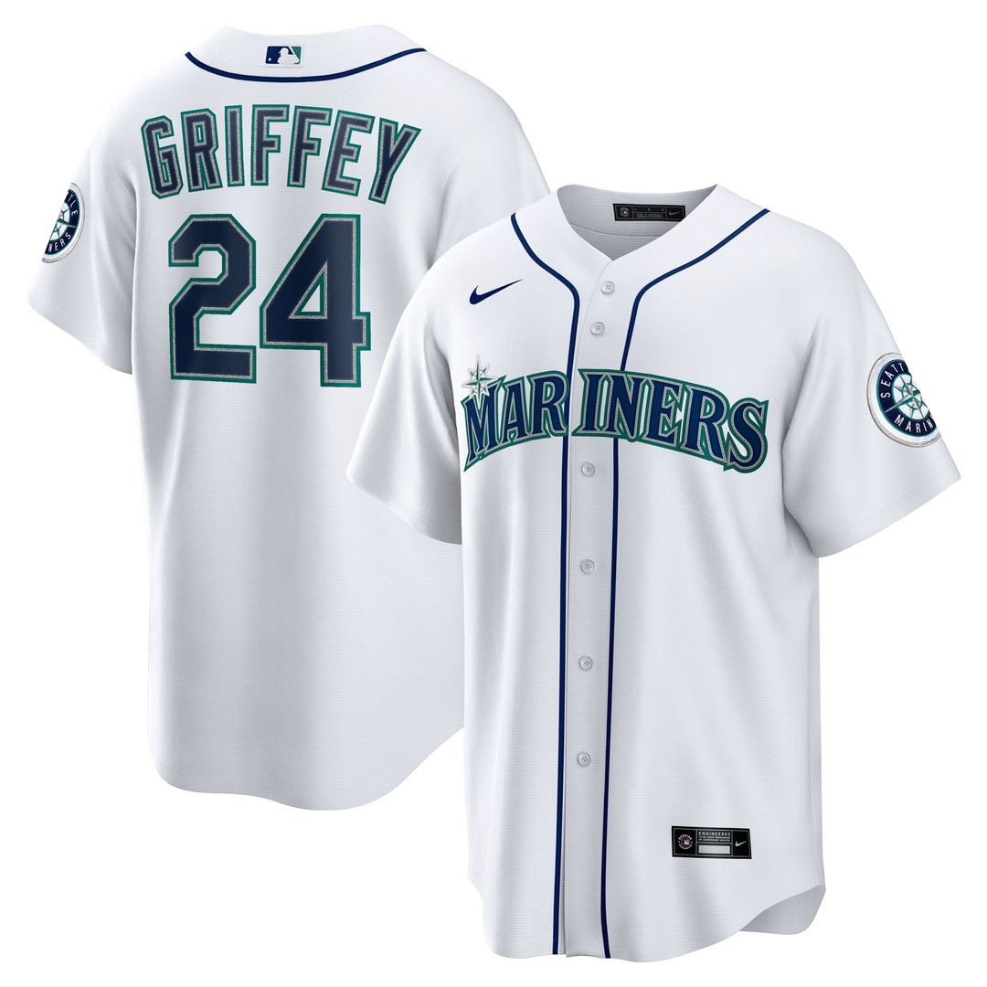 Seattle Mariners Ken Griffey Jr. Nike White Home Replica Jersey product image 1, provided for visual reference and product