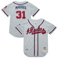Atlanta Braves Greg Maddux Mitchell & Ness Gray 1995 Throwback Authentic Jersey product image 1, provided for visual