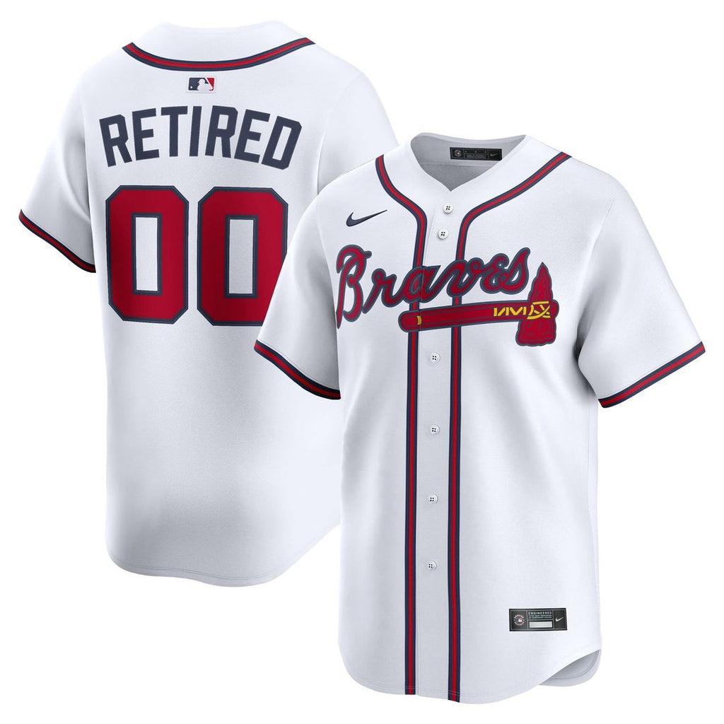 Atlanta Braves Nike White Home Limited Pick-A-Player Retired Roster Jersey product image 1, provided for visual reference