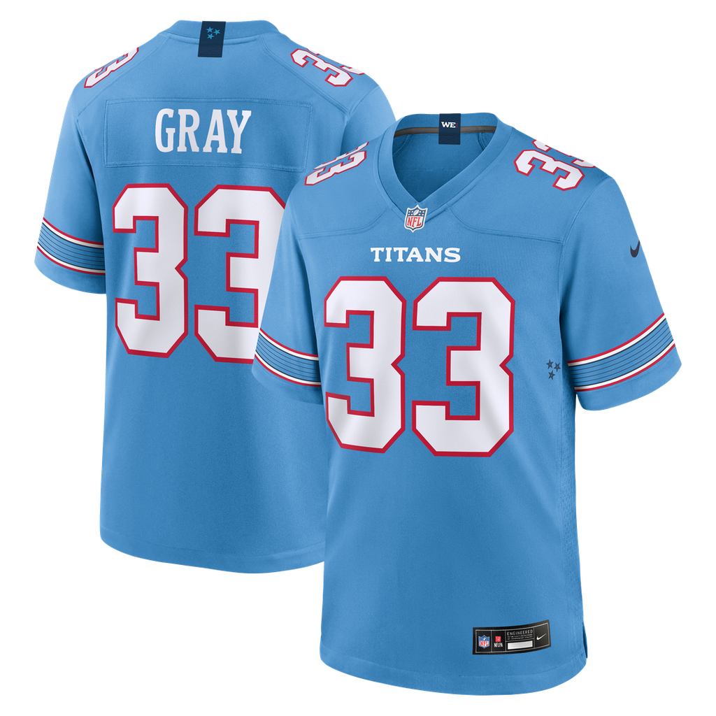 Tennessee Titans Cedric Gray Nike Light Blue Game Jersey product image 1, provided for visual reference and product detail