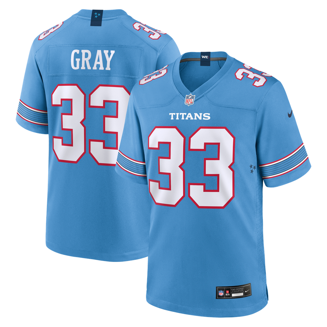 Tennessee Titans Cedric Gray Nike Light Blue Game Jersey product image 1, provided for visual reference and product detail