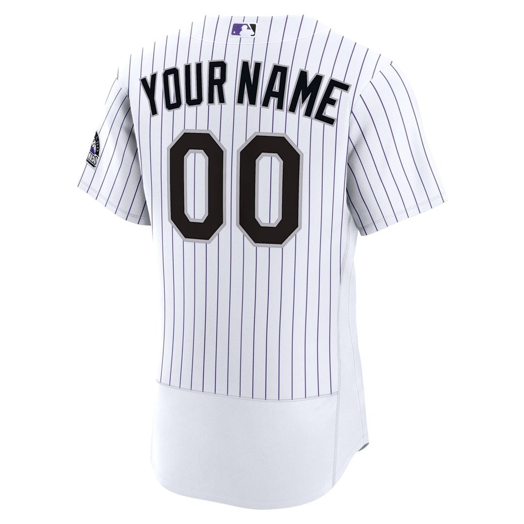 Colorado Rockies Nike White Home Authentic Custom Jersey product image 3, provided for visual reference and product detail