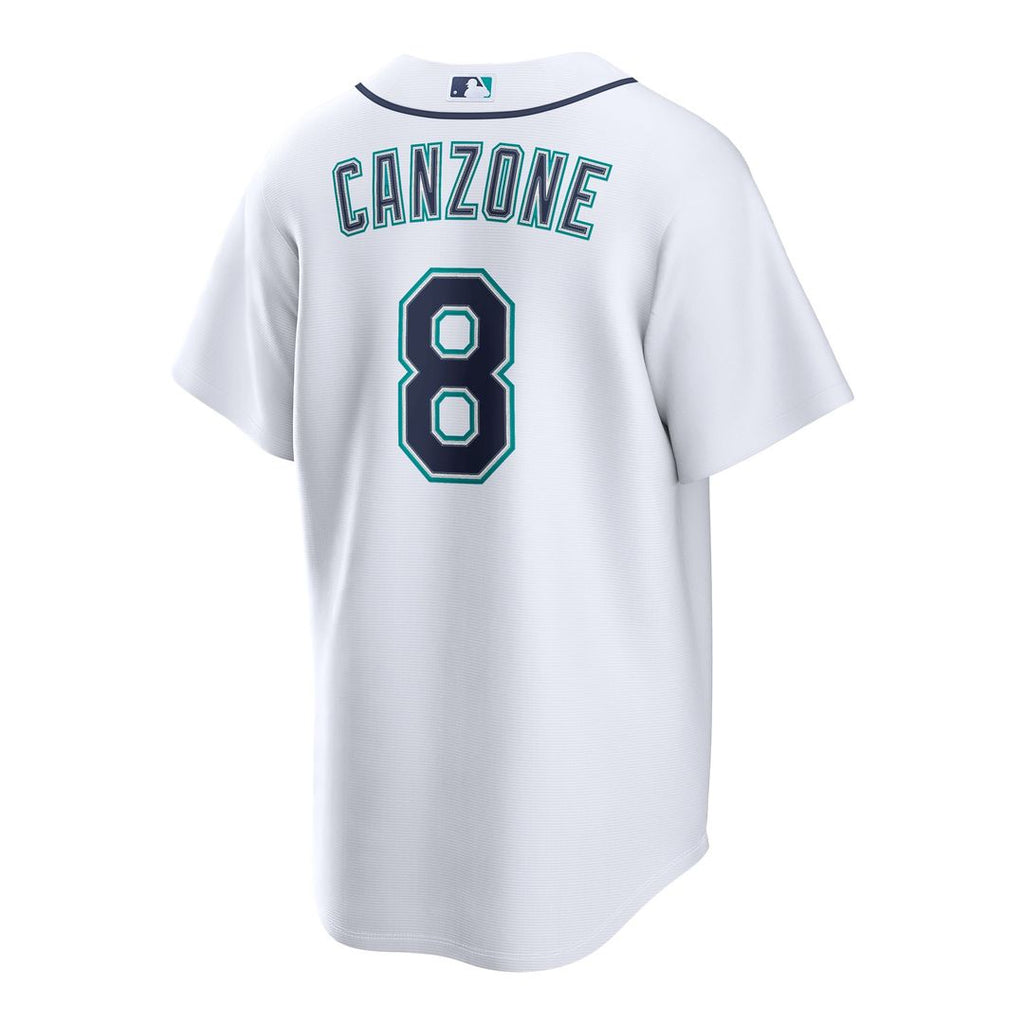 Seattle Mariners Dominic Canzone Nike White Home Replica Jersey product image 3, provided for visual reference and product