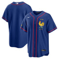 France National Team x MLB Nike Blue Stadium Replica Jersey product image 1, provided for visual reference and product
