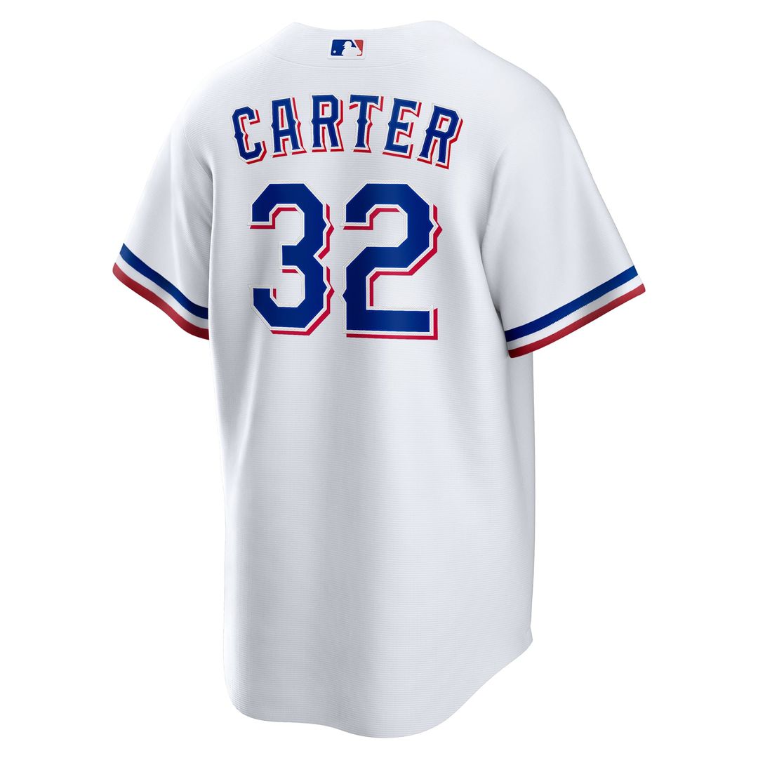Texas Rangers Evan Carter Nike White Home Replica Jersey product image 3, provided for visual reference and product detail