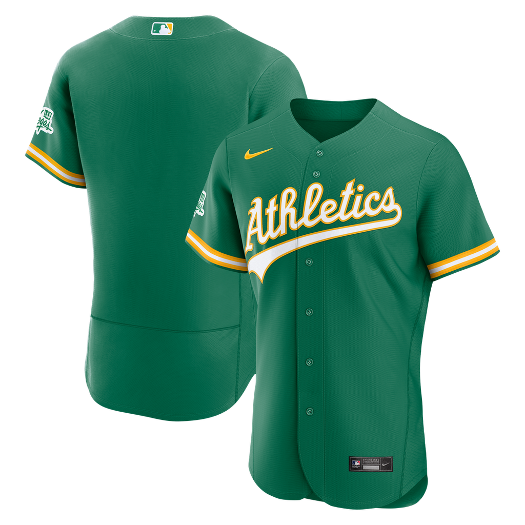 Athletics Nike Green Alternate Sponsor Patch Authentic Jersey product image 1, provided for visual reference and product