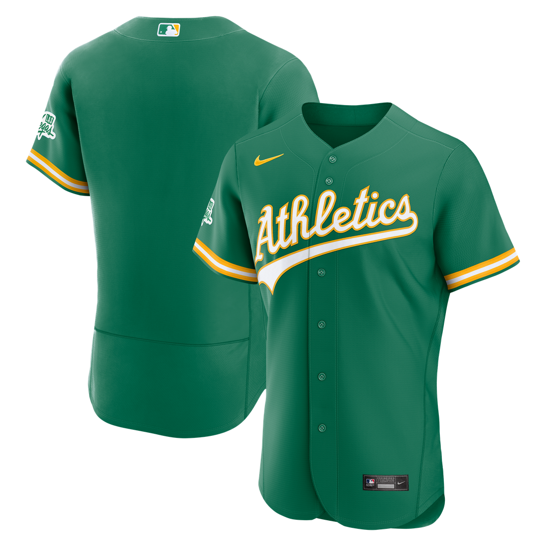 Athletics Nike Green Alternate Sponsor Patch Authentic Jersey product image 1, provided for visual reference and product