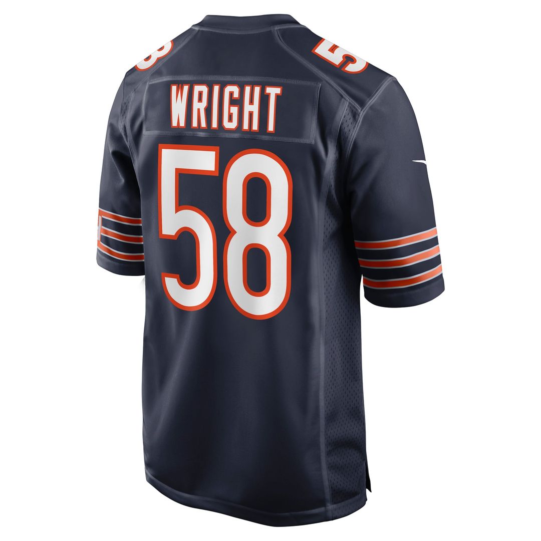 Chicago Bears Darnell Wright Nike Navy Game Jersey product image 3, provided for visual reference and product detail review