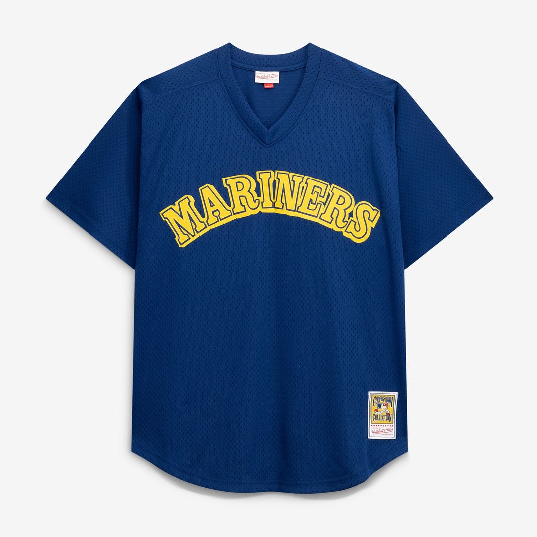 Seattle Mariners Mitchell & Ness Navy Big & Tall Cooperstown Collection Mesh Batting Practice Jersey product image 18,