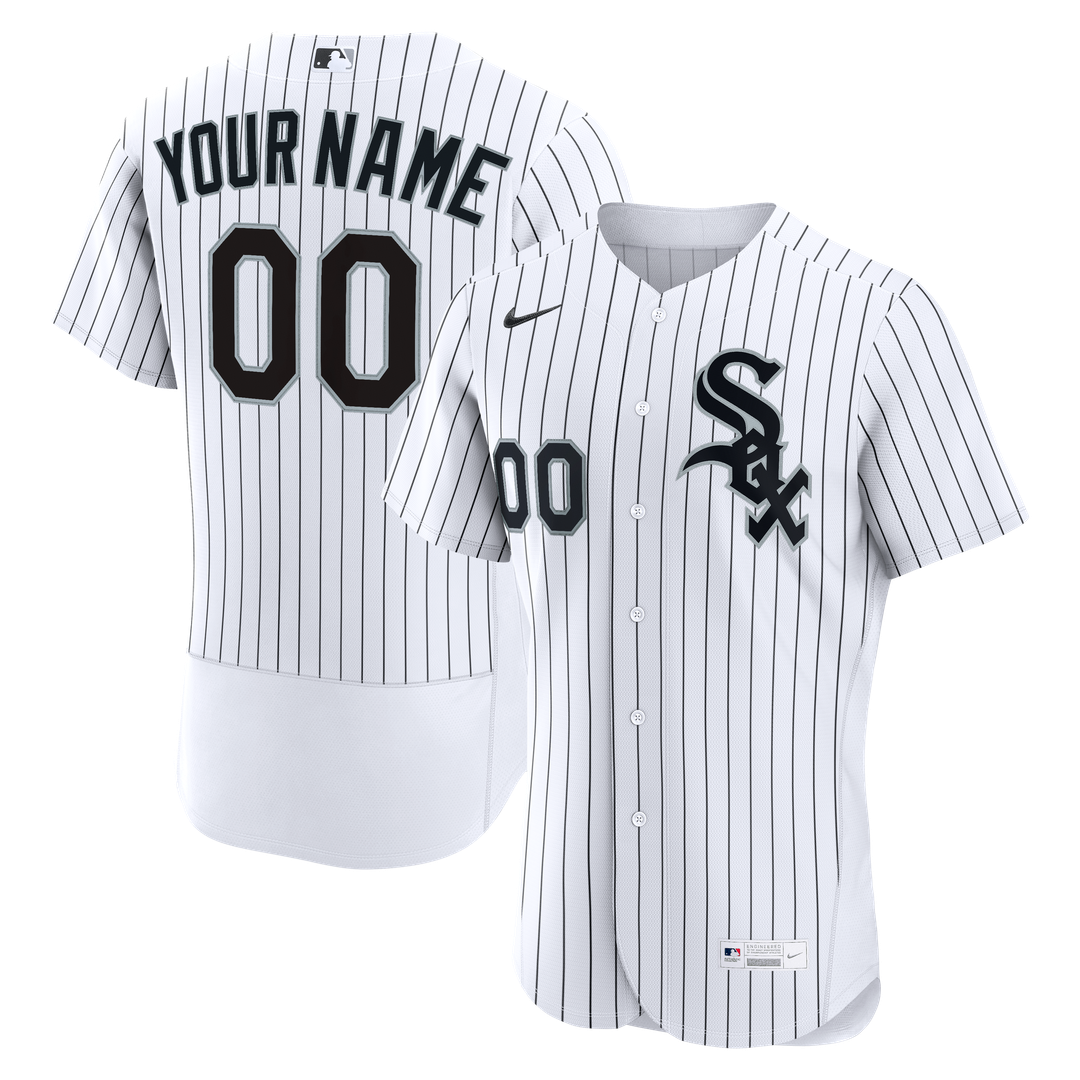 Chicago White Sox Nike White Home Authentic Custom Jersey product image 1, provided for visual reference and product detail