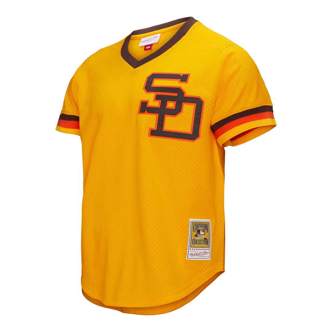 San Diego Padres Tony Gwynn Mitchell & Ness Gold Big & Tall Cooperstown Mesh Batting Practice Jersey product image 4,
