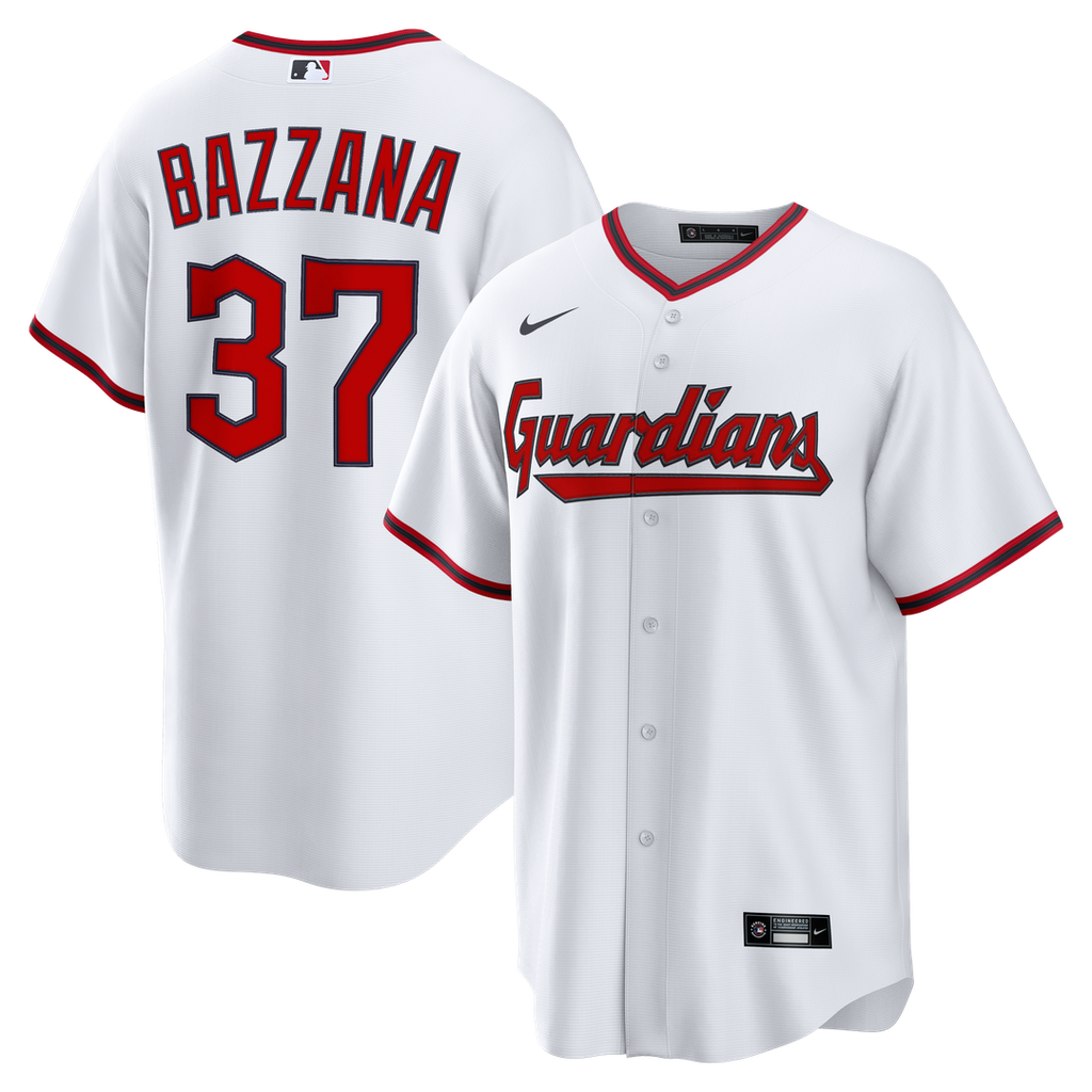 Cleveland Guardians Travis Bazzana Nike White Home Replica Jersey product image 1, provided for visual reference and product