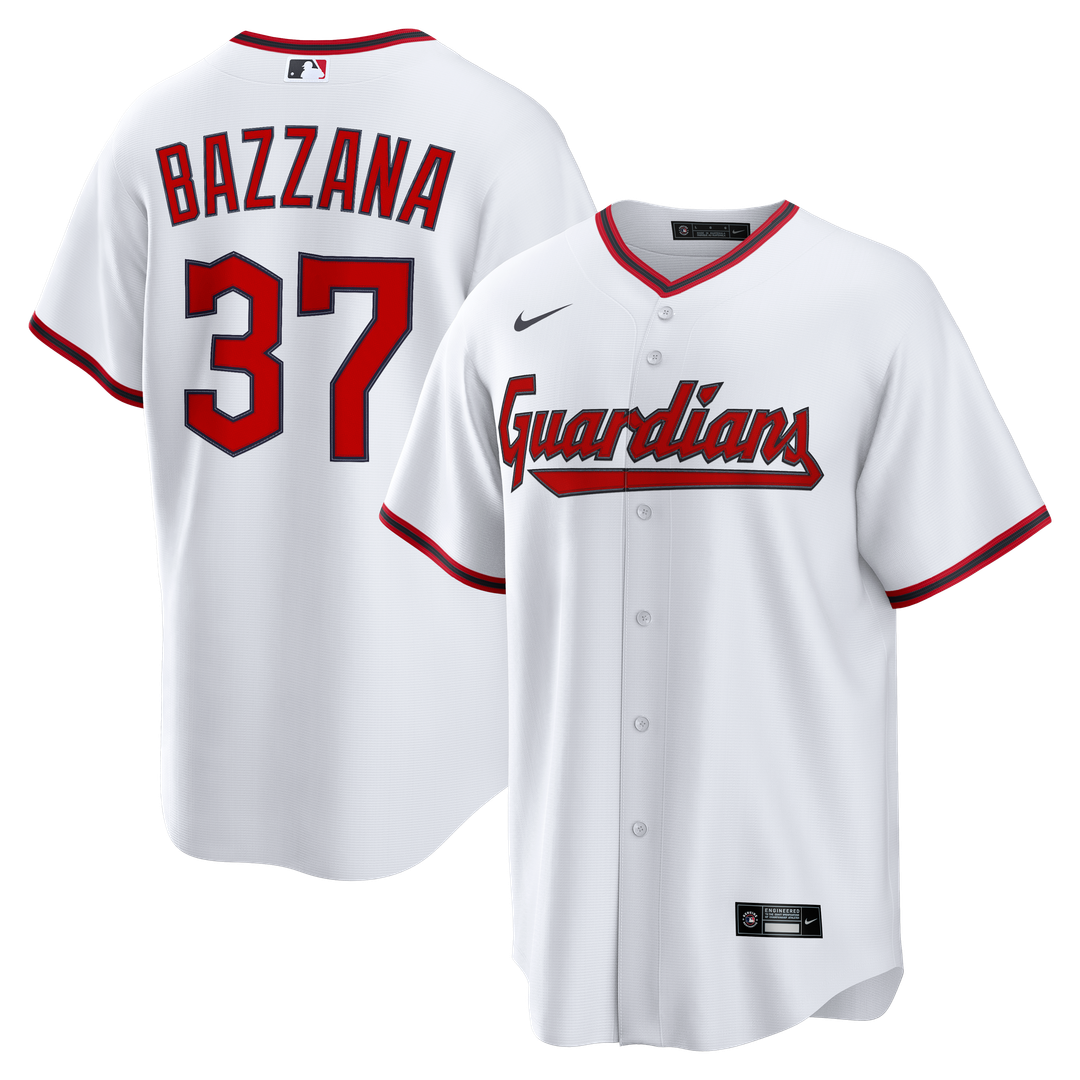 Cleveland Guardians Travis Bazzana Nike White Home Replica Jersey product image 1, provided for visual reference and product