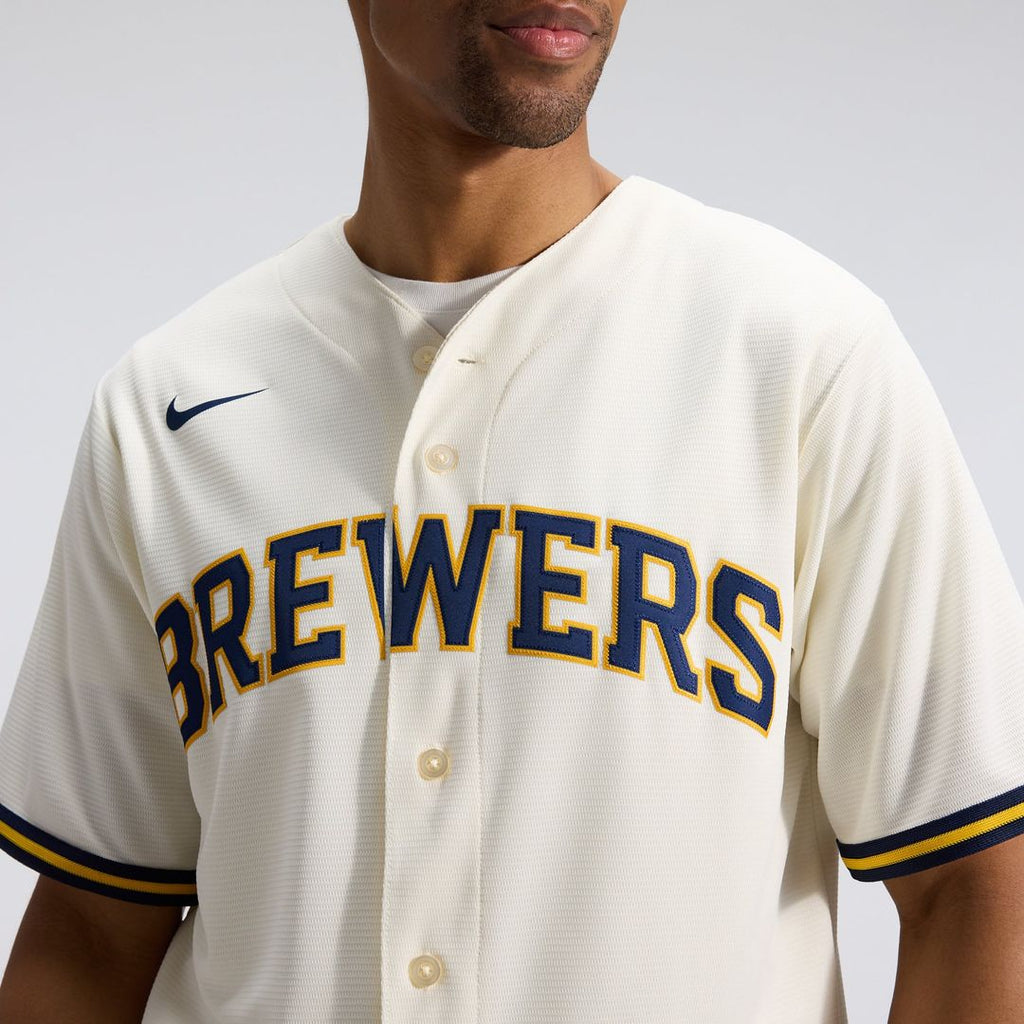 Milwaukee Brewers Nike Cream Home Replica Team Jersey product image 6, provided for visual reference and product detail