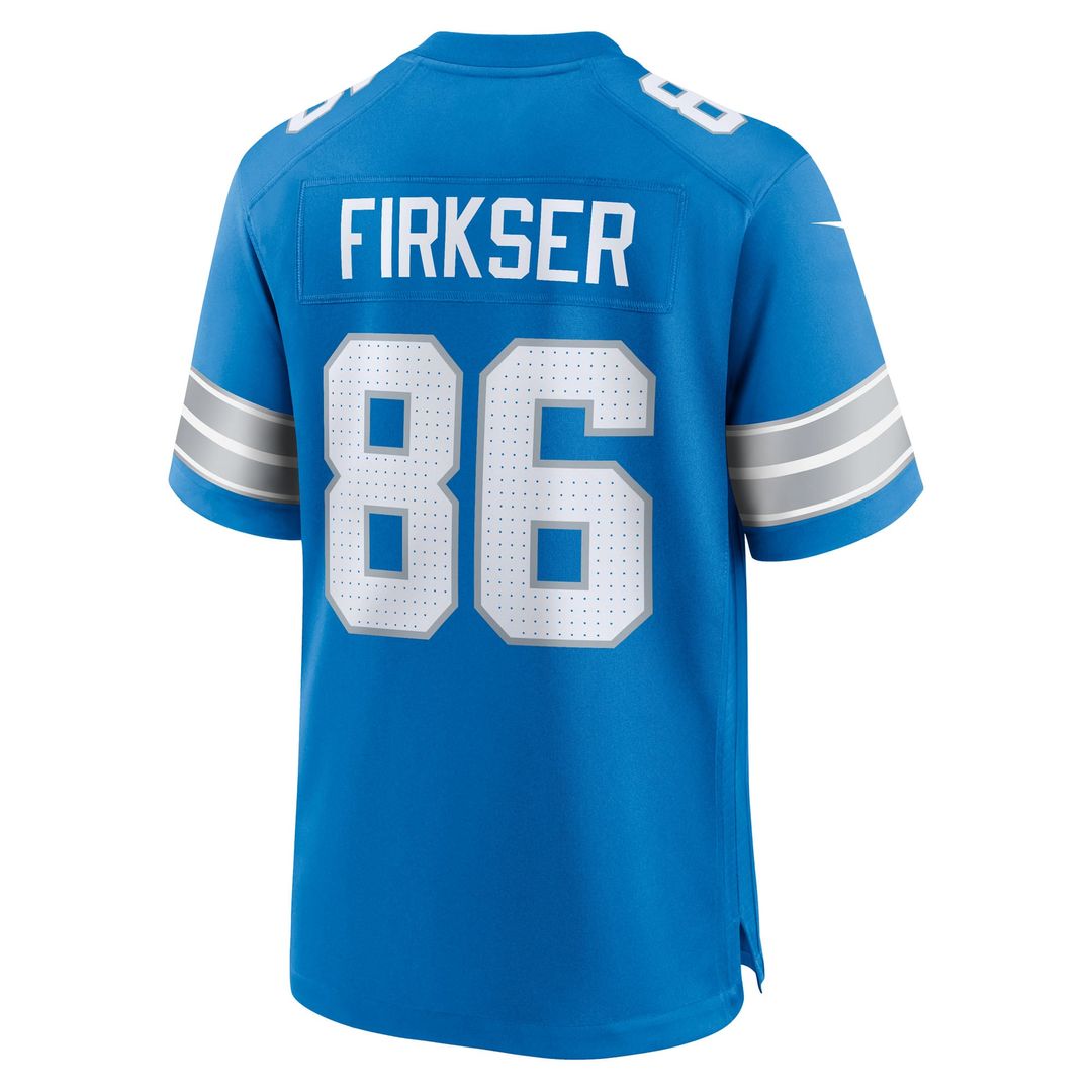 Detroit Lions Anthony Firkser Nike Blue Team Game Jersey product image 3, provided for visual reference and product detail
