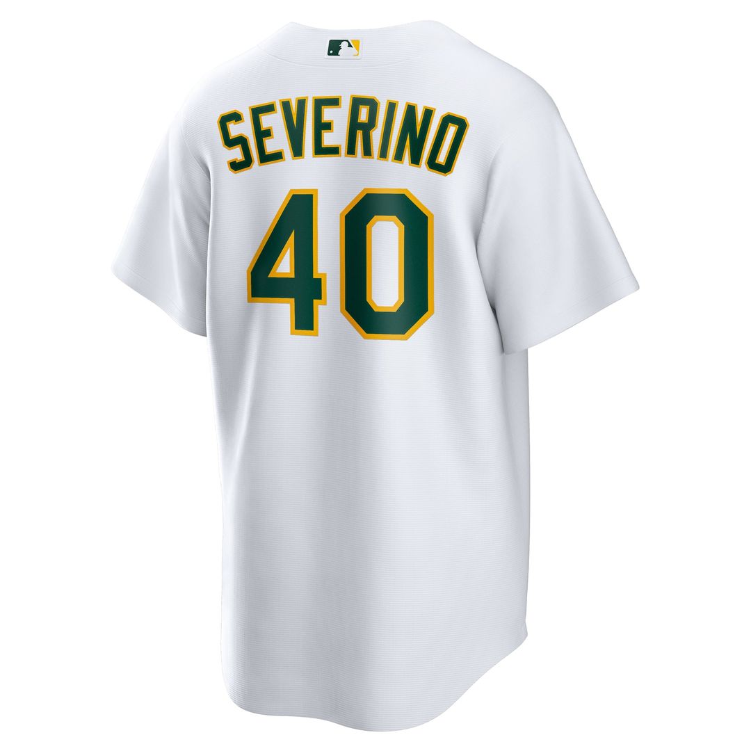 Athletics Luis Severino Nike White Home Replica Jersey product image 3, provided for visual reference and product detail