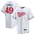 Minnesota Twins Pablo López Nike White Home Replica Player Jersey product image 1, provided for visual reference and product