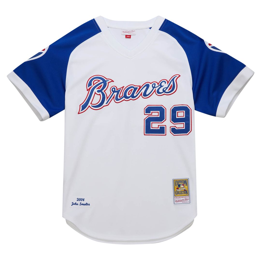 Atlanta Braves John Smoltz Mitchell & Ness White 2004 Cooperstown Collection Authentic Throwback Jersey product image 2,