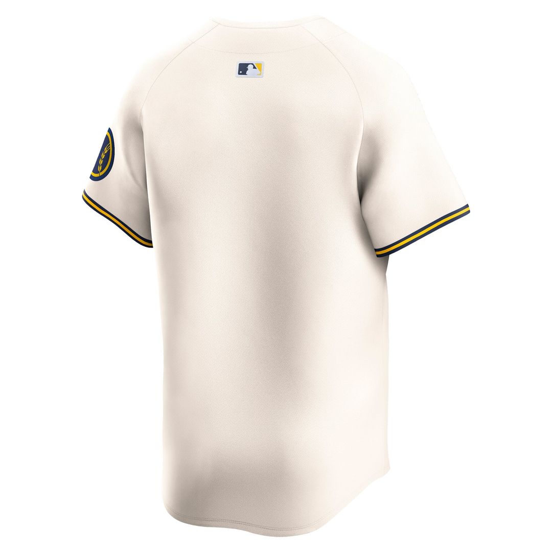 Milwaukee Brewers Nike Cream Home Limited Jersey product image 3, provided for visual reference and product detail review