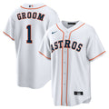 Houston Astros Nike White #1 Groom Home Replica Jersey product image 1, provided for visual reference and product detail