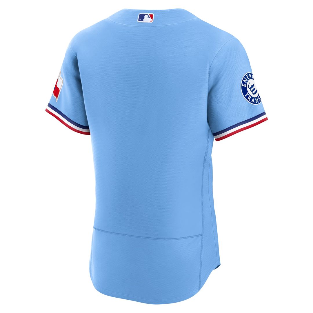 Texas Rangers Nike Light Blue Alternate Sponsor Patch Authentic Jersey product image 3, provided for visual reference and