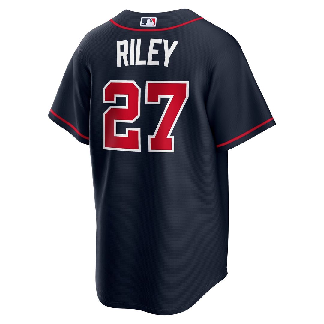 Atlanta Braves Austin Riley Nike Navy Alternate Replica Jersey product image 3, provided for visual reference and product