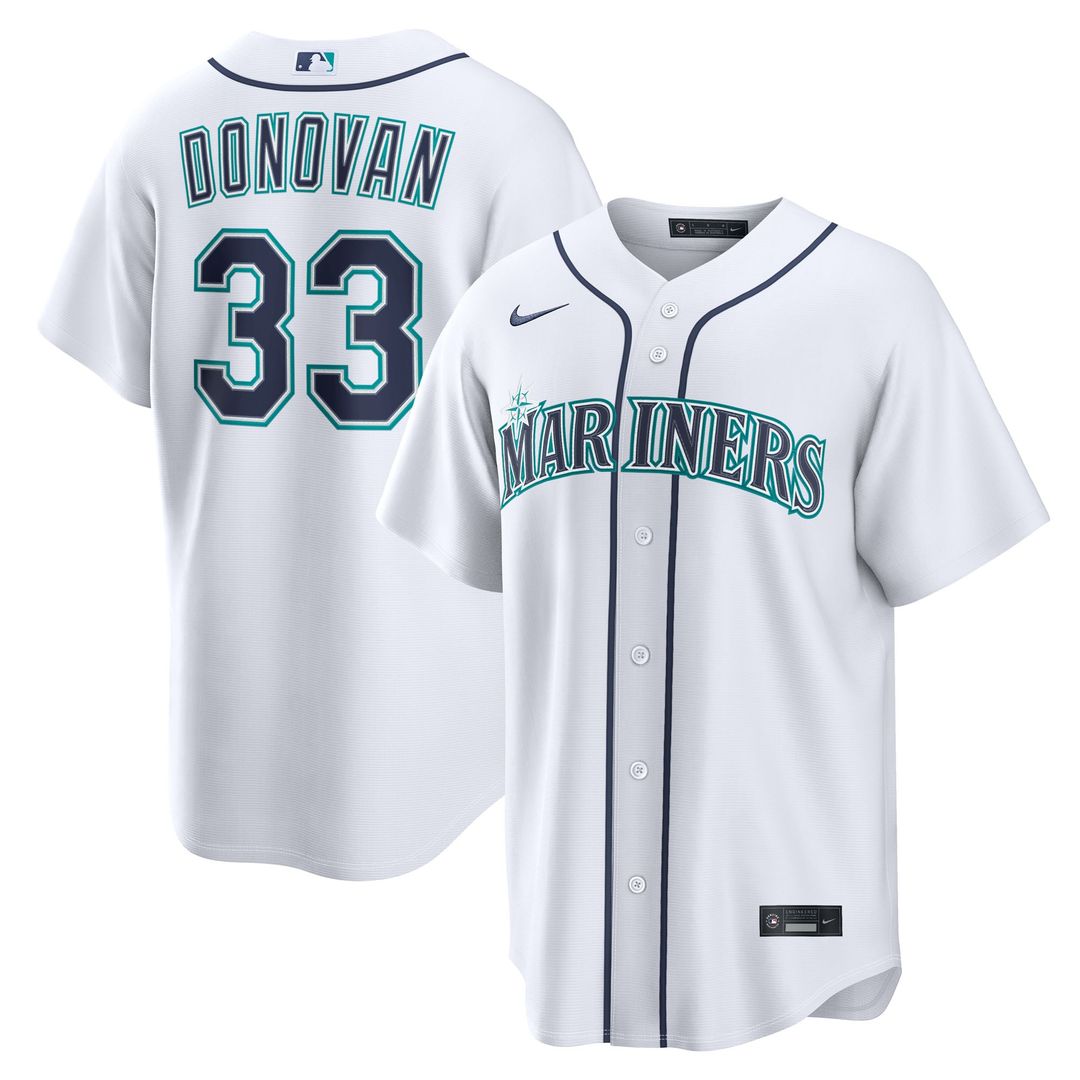 Seattle Mariners Brendan Donovan Nike White Home Replica Jersey product image 1, provided for visual reference and product