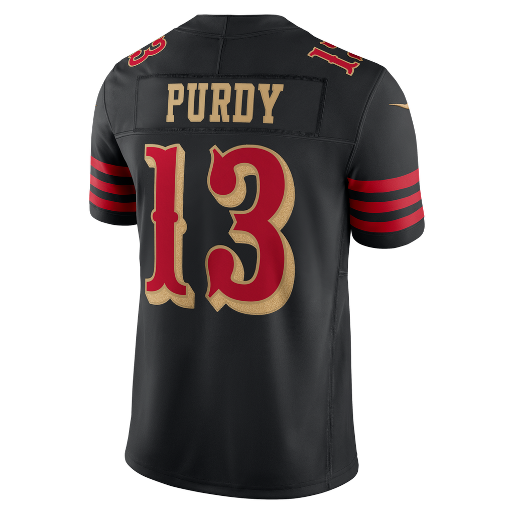 San Francisco 49ers Brock Purdy Nike Black Rivalries Collection Stitched Limited Jersey product image 7, provided for visual