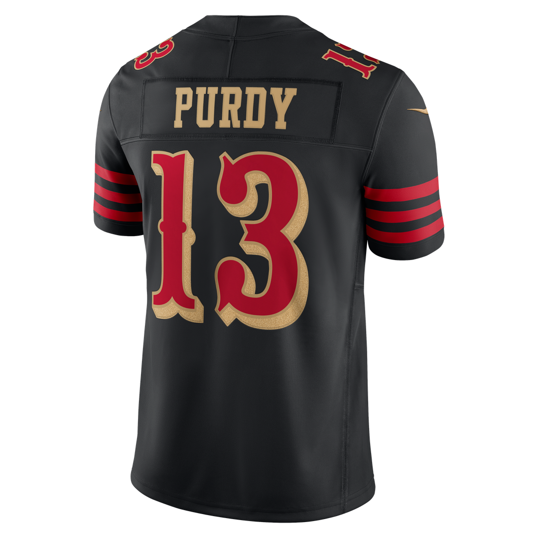 San Francisco 49ers Brock Purdy Nike Black Rivalries Collection Stitched Limited Jersey product image 7, provided for visual