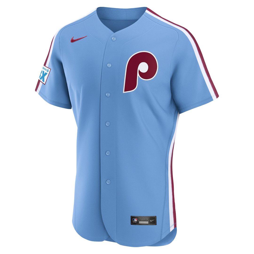 Philadelphia Phillies Nike Light Blue Alternate Sponsor Patch Authentic Jersey product image 5, provided for visual